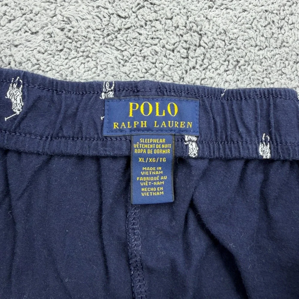 Polo Ralph Lauren Pajama Shorts Mens XL Blue Pony Print Lounge Sleep Loungewear